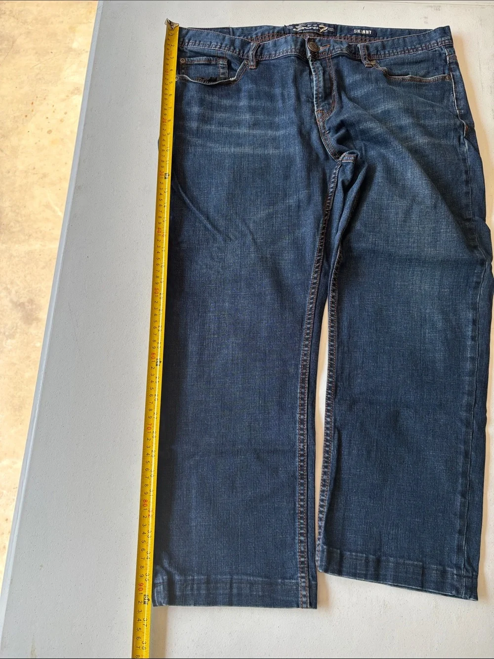Seven7 Men's Dark Blue Straight Jeans Skinny 38x32